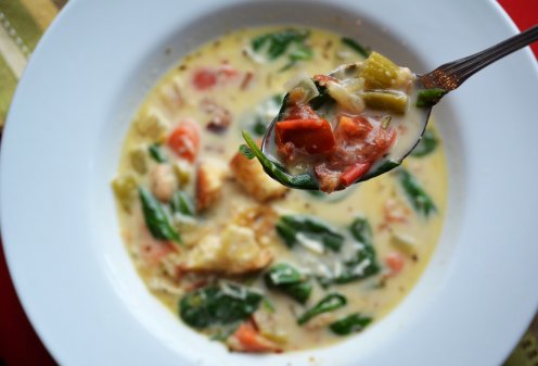Супы с мясом и птицей - суп из белой фасоли с беконом