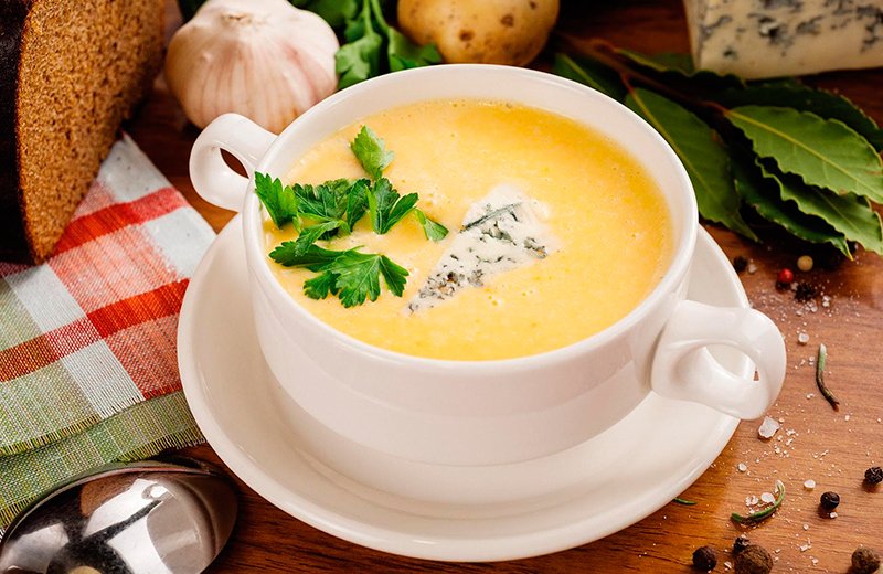 Молочные и сырные супы - сырный суп с луком-пореем